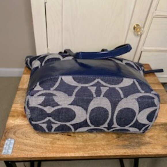 COACH Signature Denim Tote - Picture 6 of 7